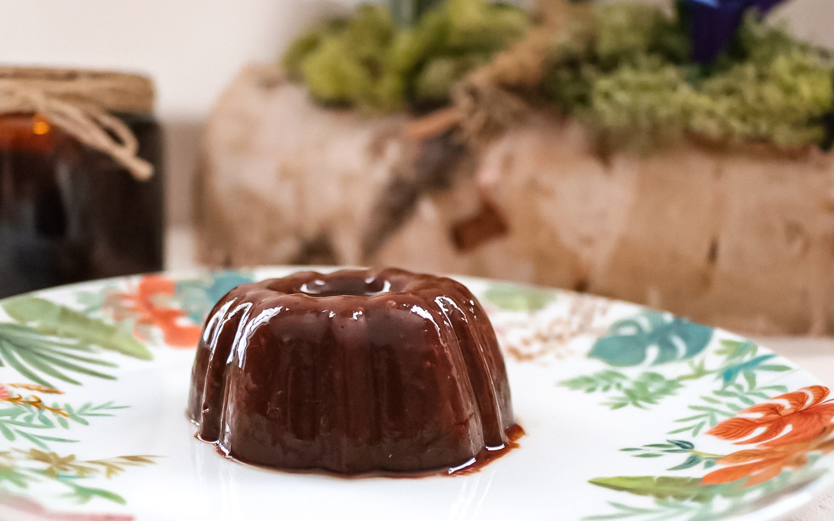 Budino di cachi e cacao alla cannella